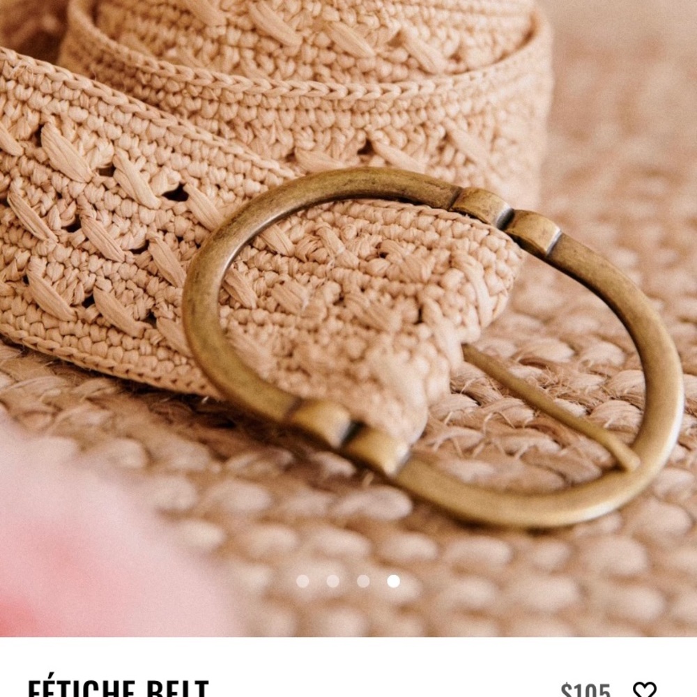 Sezane Fetiche Belt- Natural Raffia Sz 90